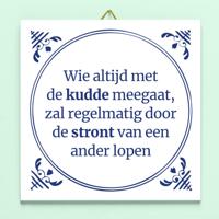 Tegeltje Wie met de kudde meegaat