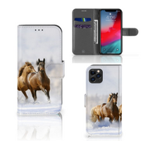 Apple iPhone 11 Pro Telefoonhoesje met Pasjes Paarden