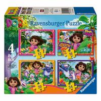 Ravensburger Legpuzzel dora the explorer kom bij het avontuur! - 4 puzzels
