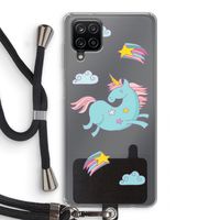 Vliegende eenhoorn: Samsung Galaxy A12 Transparant Hoesje met koord