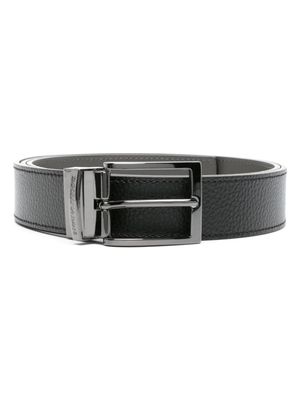 Emporio Armani ceinture en cuir à design réversible - Noir