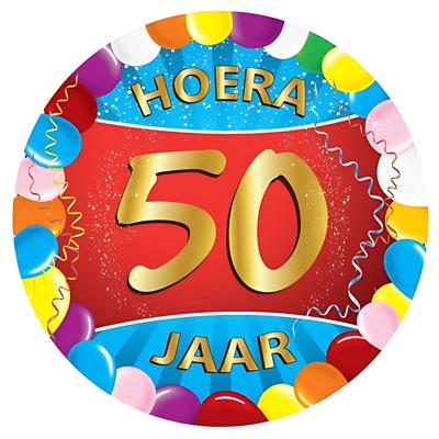Bierviltjes 50 jaar - 50x stuks - multicolor - verjaardag/feest - feestartikelen