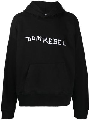 DOMREBEL hoodie Caveman à logo brodé - Noir