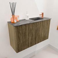 Toiletmeubel Mondiaz Joya Dlux | 70 cm | Meubelkleur Dusk | Faye wastafel Sombra Wasbak Rechts | 1 kraangat