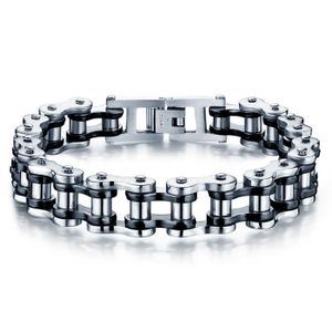 Heren armband Edelstaal Biker Chain Silver Black