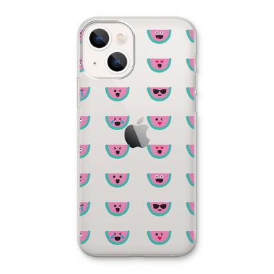Smiley watermeloenprint: iPhone 13 Transparant Hoesje