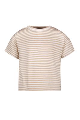 Like Flo Zomer shirt meisjes Beige - lurex strepen - Eline