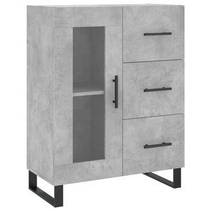 The Living Store Dressoir - Betongrijs - 69.5 x 34 x 90 cm - Hoge kwaliteit - Stevig materiaal