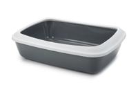 Savic Iriz Open Kattenbak Incl. Rand Grijs 50x37x14 cm