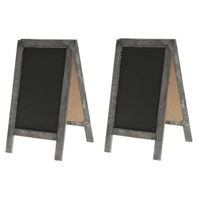 Krijtbord Tafelmodel - Set van 2x stuks - 18 x 32 cm - hout - klapbord voor krijt