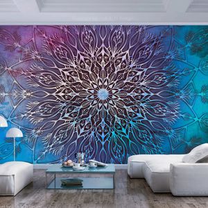 Zelfklevend fotobehang - Mandala in fel Blauw, premium print