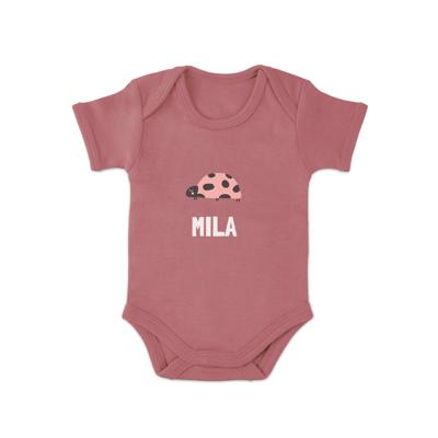 Romper bedrukken - Korte mouw - Roze - 74/80