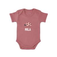 Romper bedrukken - Korte mouw - Roze - 74/80