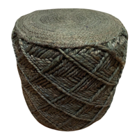 Poef BOHO jute forest green ø40 / hg 40 cm