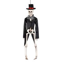 Horror hang decoratie skelet bruidegom pop - 41 cm - Halloween versiering hangende poppen