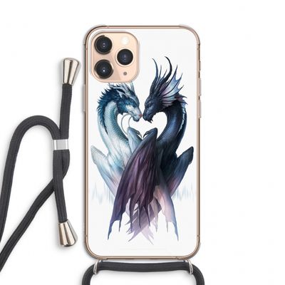 Yin Yang Dragons: iPhone 11 Pro Transparant Hoesje met koord