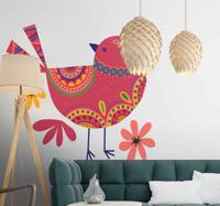Wanddecoratie stickers Kleurrijke vogels volkskunst patroon