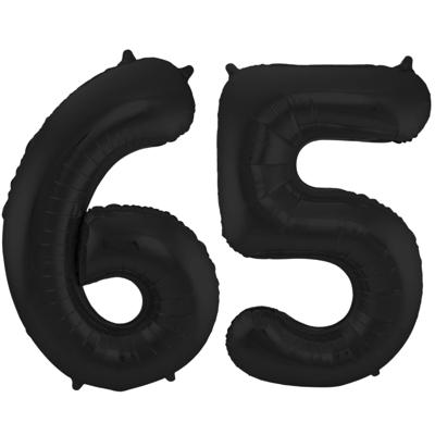 Folat Folie ballonnen - 65 jaar cijfer - zwart - 86 cm - leeftijd feestartikelen - verjaardag Folat Folie ballonnen - 65 jaar cijfer - zwart - 86 cm - leeftijd feestartikelen - verjaardag