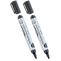 Whiteboard marker/stift - 2x - zwart - uitwisbaar - kantoor/school artikelen