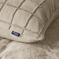 Dekbedovertrek Faux Fur Check Beige Patroon 140x200 Cm Anti Allergie Sleeptime - Dekbed-Discounter.nl