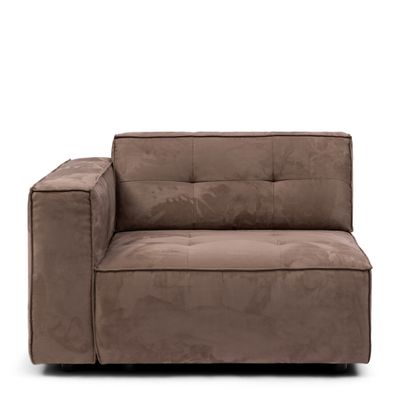 Rivièra Maison Modulaire Bank 'Brandon' Corner Arm Links, Scottish Suede, kleur Liver