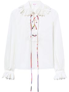 PUCCI blouse volantée en broderie anglaise - Blanc