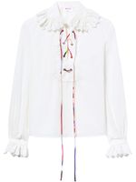 PUCCI blouse volantée en broderie anglaise - Blanc