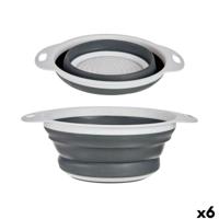 Strainer Kinvara Wit Grijs Polypropyleen TPR 25 x 20 x 8,5 cm 25 x 3 x 20 cm 24,5 x 3,5 x 20 cm (6 Stuks)