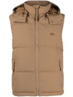 Lacoste gilet matelassé à logo embossé - Marron