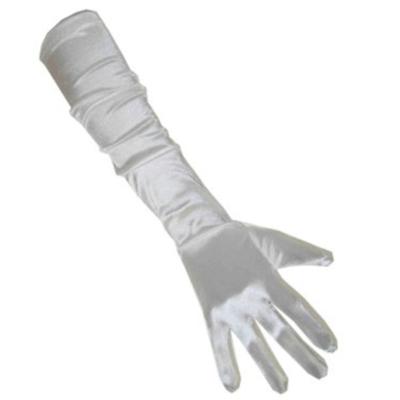 Carnaval verkleed handschoenen - dames - gala - wit - satijn - 48 cm