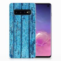 Samsung Galaxy S10 | Bumper Hoesje | Wood Blue