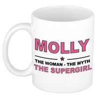 Naam cadeau mok/ beker Molly The woman, The myth the supergirl 300 ml - Naam mokken - thumbnail