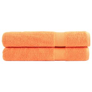 VidaXL Handdoeken solund 2 st 600 g/m² 100x200 cm oranje