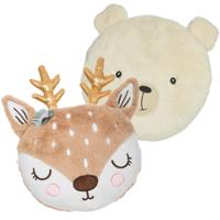 Dieren sierkussens kinderkamer - ijsbeer en hertje - 30/27 cm - polyester