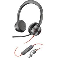 HP Poly Blackwire C8225-M On Ear headset Kabel Stereo Zwart Noise Cancelling Headset, Volumeregeling, Microfoon uitschakelbaar (mute)