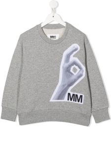 MM6 Maison Margiela Kids sweat en coton à imprimé graphique - Gris