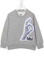 MM6 Maison Margiela Kids sweat en coton à imprimé graphique - Gris - thumbnail