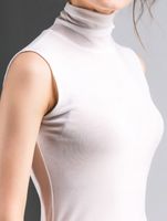 Casual Turtleneck Plain Tank Top