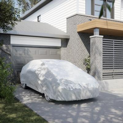 Autohoes voor sedan met gespriemen XXL volledig zilverkleurig