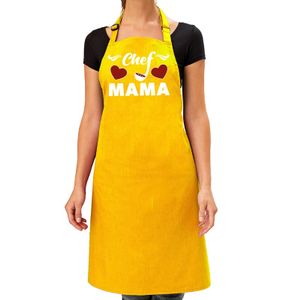 Chef Mama keukenschort geel voor dames / Moederdag