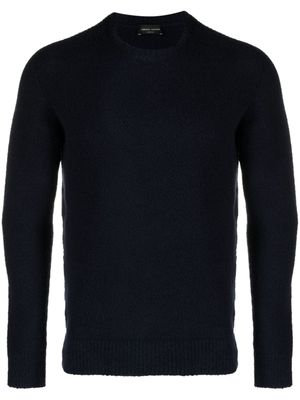 Roberto Collina pull en coton mélangé à col rond - Bleu