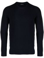 Roberto Collina pull en coton mélangé à col rond - Bleu