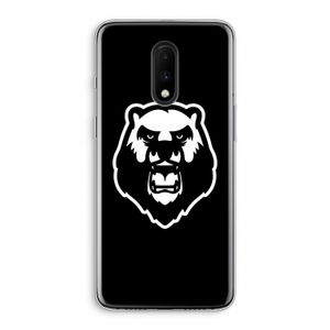 Angry Bear (black): OnePlus 7 Transparant Hoesje