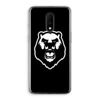 Angry Bear (black): OnePlus 7 Transparant Hoesje