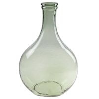 Fles bloemenvaas/vazen van glas in het groen H34 x D21.5/11 cm - Vazen - thumbnail