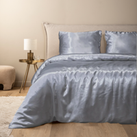 Dekbedovertrek Silk Satin Zilvergrijs Effen 240x200 Cm Fresh And Co - Dekbed-Discounter.nl