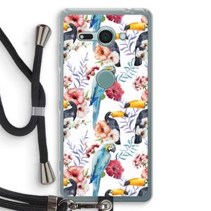 Bloemen tukan: Sony Xperia XZ2 Compact Transparant Hoesje met koord