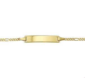 TFT Graveerarmband Goud Figaro 5,0 mm 16 - 18 cm