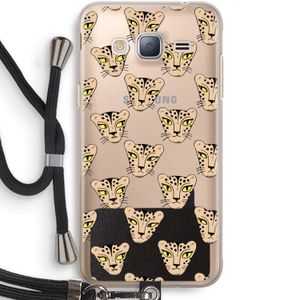 Tijger: Samsung Galaxy J3 (2016) Transparant Hoesje met koord