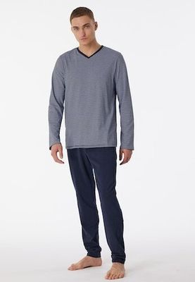 Schiesser Schiesser Pyjama Long nightblue 180258 54/XL